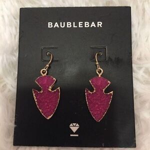 Baublebar Pink Druzy Arrowhead Earrings New